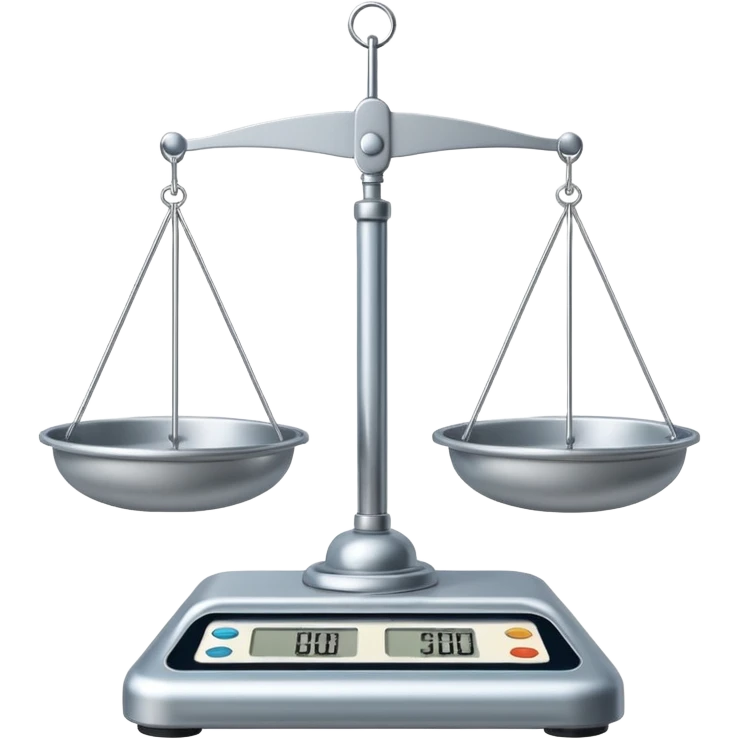 A schematic drawing of a balance scale. emoji