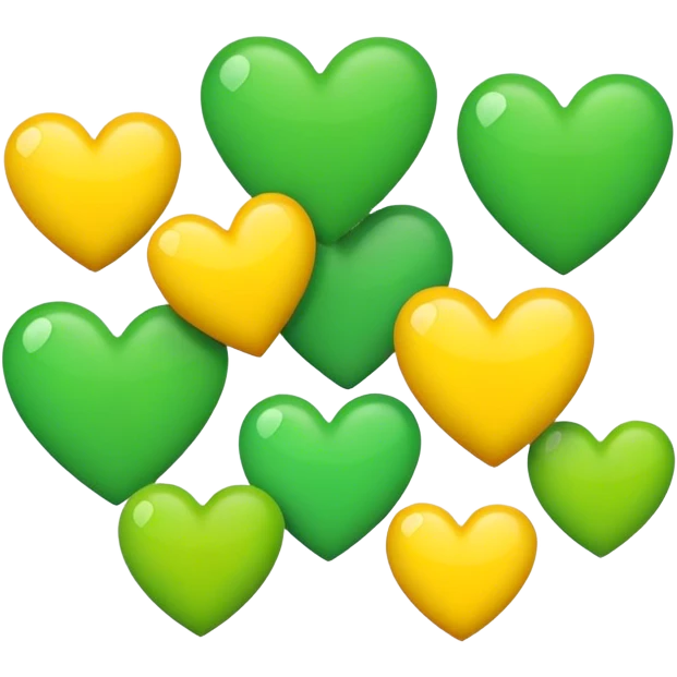 Packers, green and yellow hearts emoji