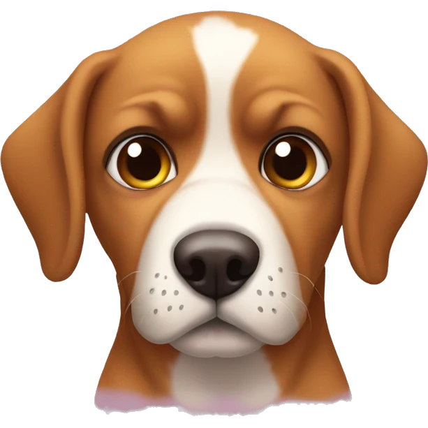 Emoji de un perro con los ojos enamorados  emoji