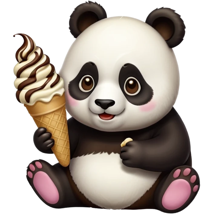 Panda eating ice cream emoji