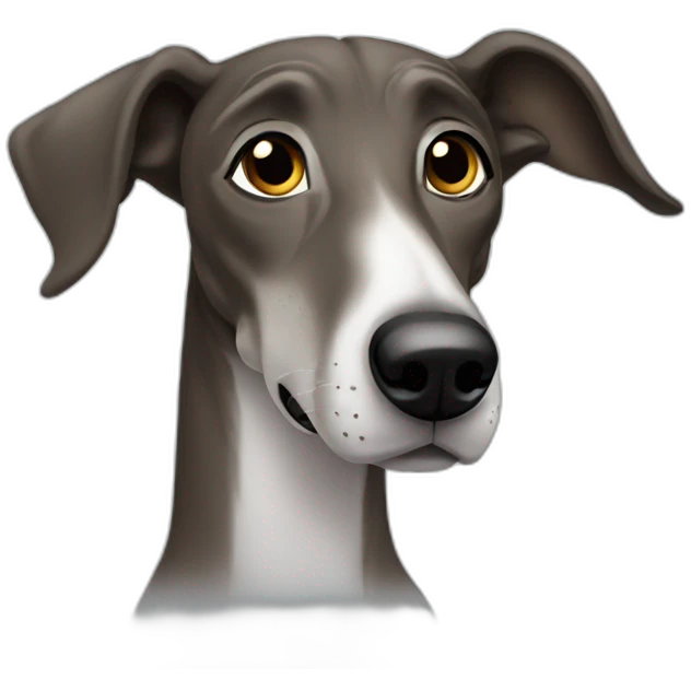 A sad brindle greyhound emoji
