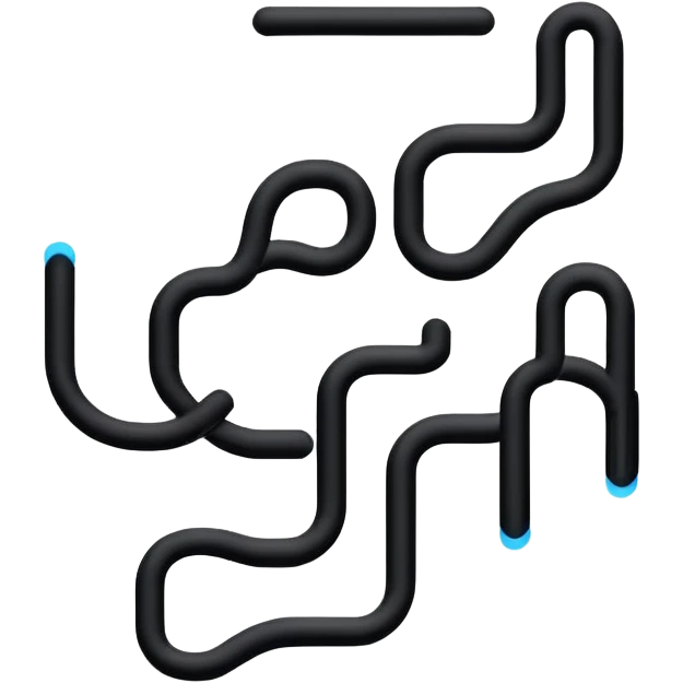 connected flowing BLK letters where all letters are joined together in one continuous design emoji