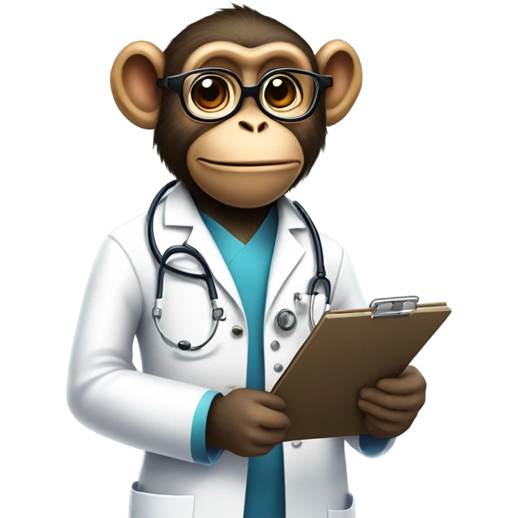 Funny doctor monkey emoji