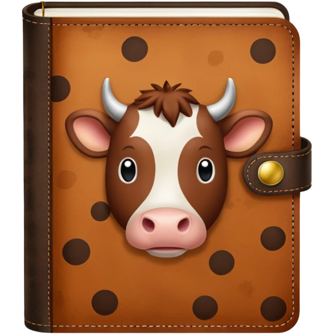 Brown cow print journal emoji