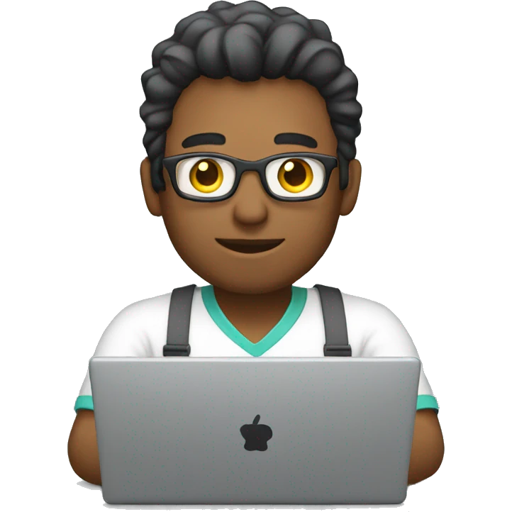 Man developer working on laptop emoji