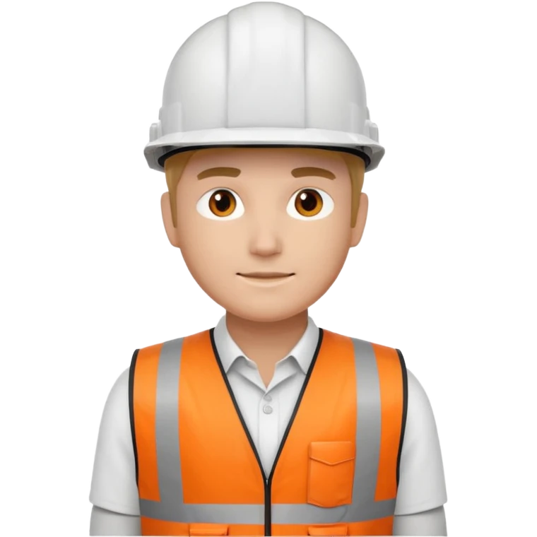 Ingeniero chaleco naranja con casco color blanco emoji