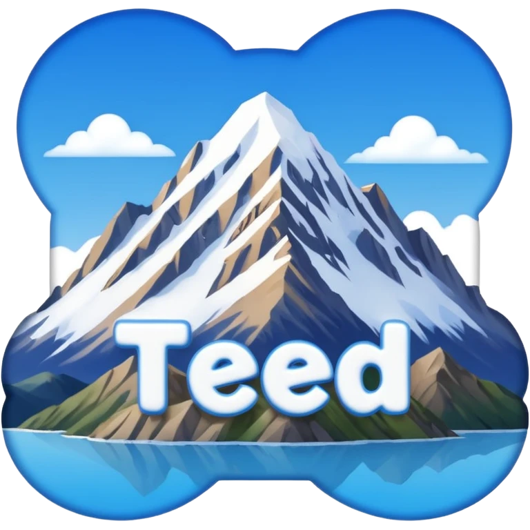 make me a emoji that has the name ted writen inside of a mountain range in new zealand and have the words nz writen under neath emoji