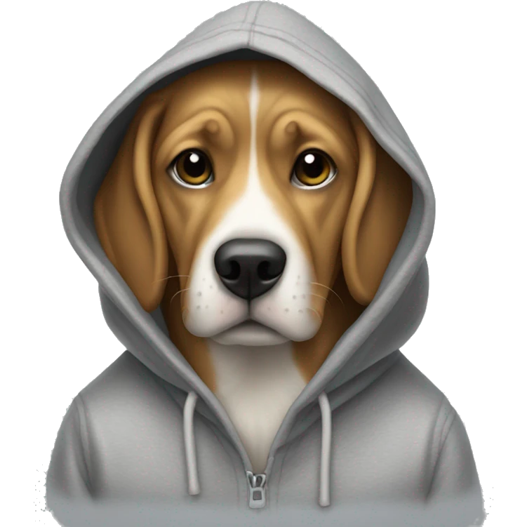 Dog wearing a hoodie  emoji