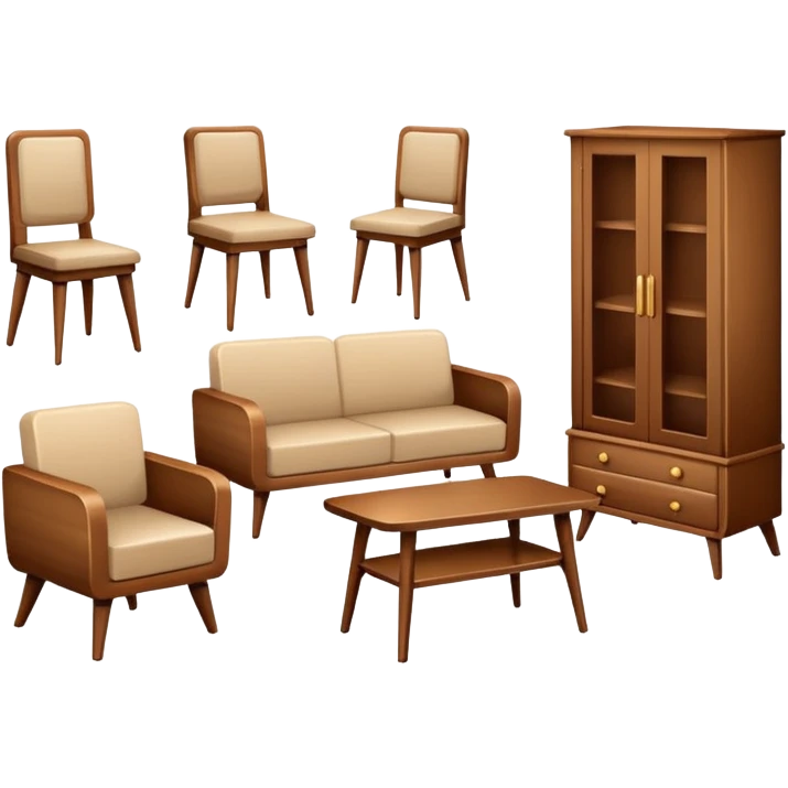 fancy modern wooden furniture set emoji