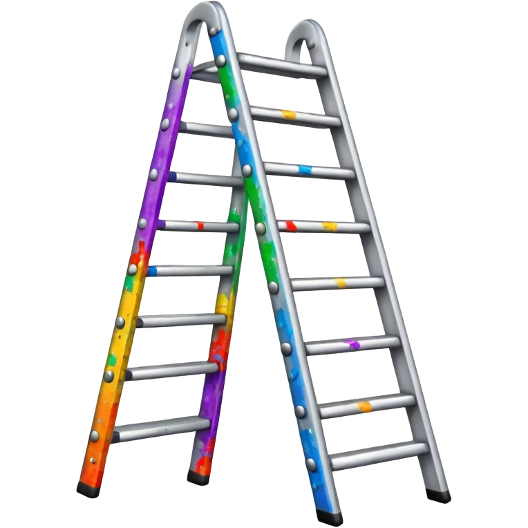 Metal ladder with paint splatters emoji