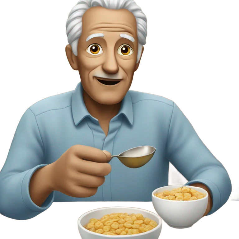 old man eating cereal emoji
