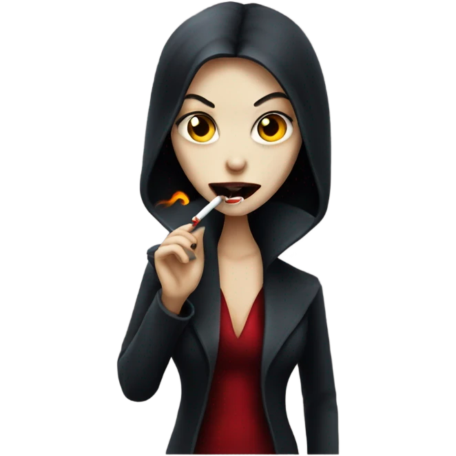 Vampire girl smoking a cigarette  emoji