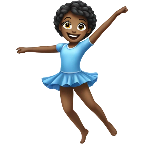 Happy girl with blue eyes doing a cartwheel emoji