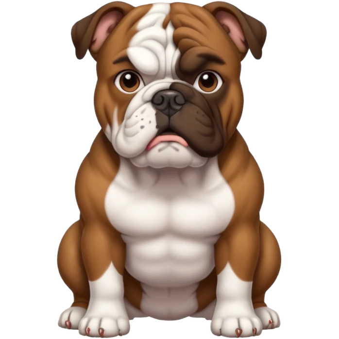 bulldog ingles atigrado cafe oscuro casi negro con blanco emoji