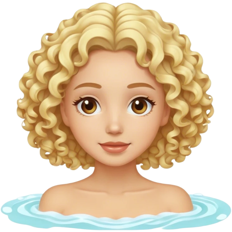 Light Pink spa day blonde curly hair emoji