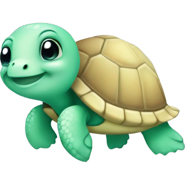 Cute mint green turtle emoji