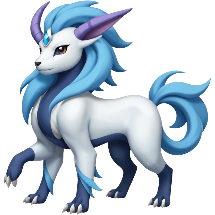 Absol-Amaura-Suicune-Cobalion-fusion, full body emoji
