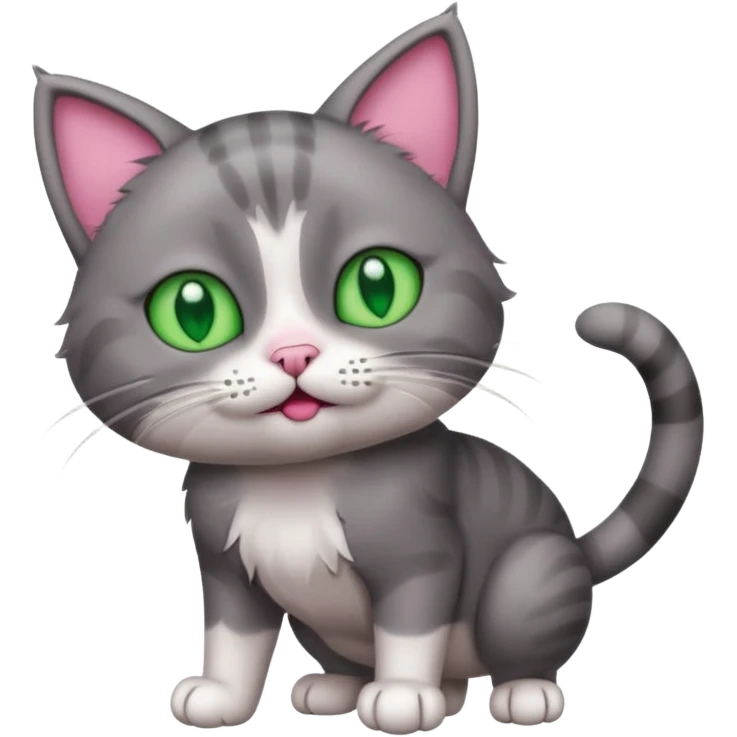 A cat lifting both paws, shrugging, and making a bewildered face emoji