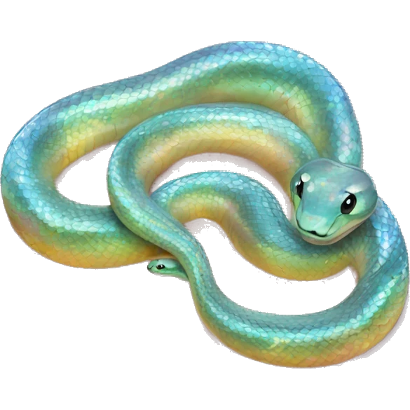 Sparkly glossy Pastel iridescent glass snake emoji