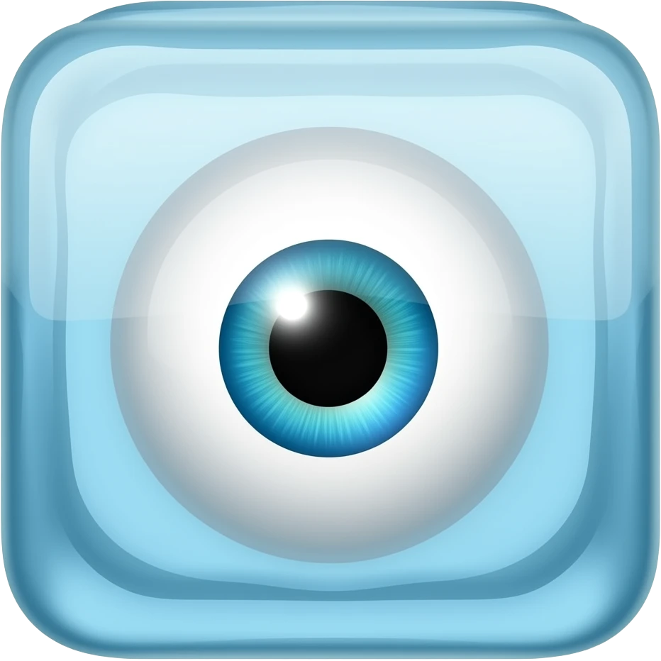 Ice cube with one single eye emoji