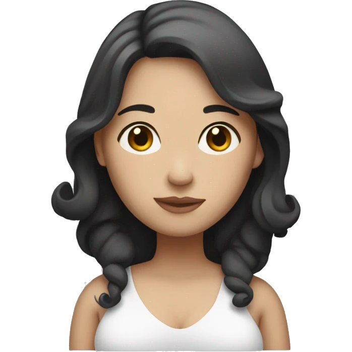 White pregnant woman with dark, shoulder length hair emoji