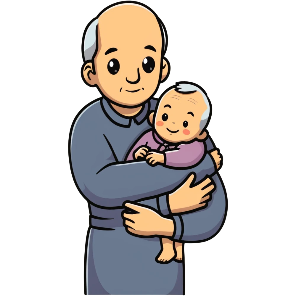 old person holding a child in their arms emoji