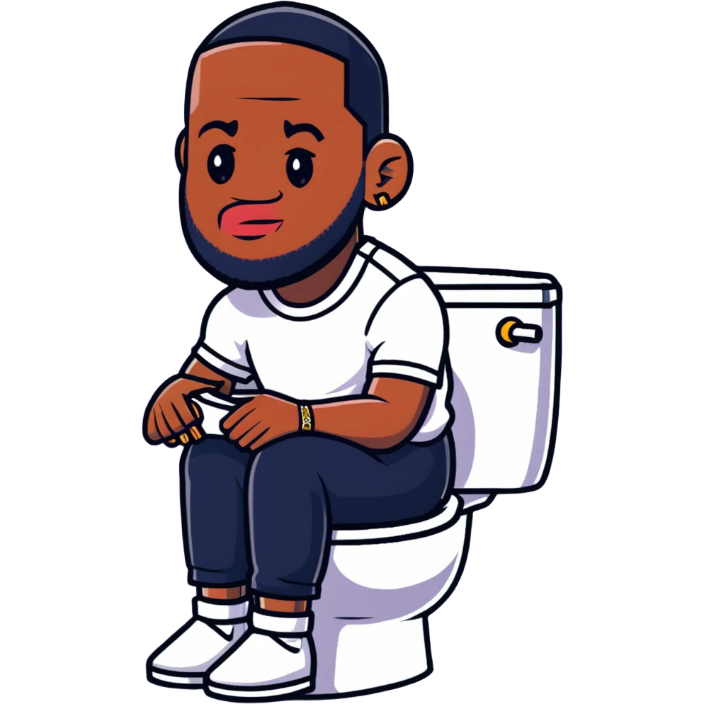 LeBron James sitting on a toilet emoji
