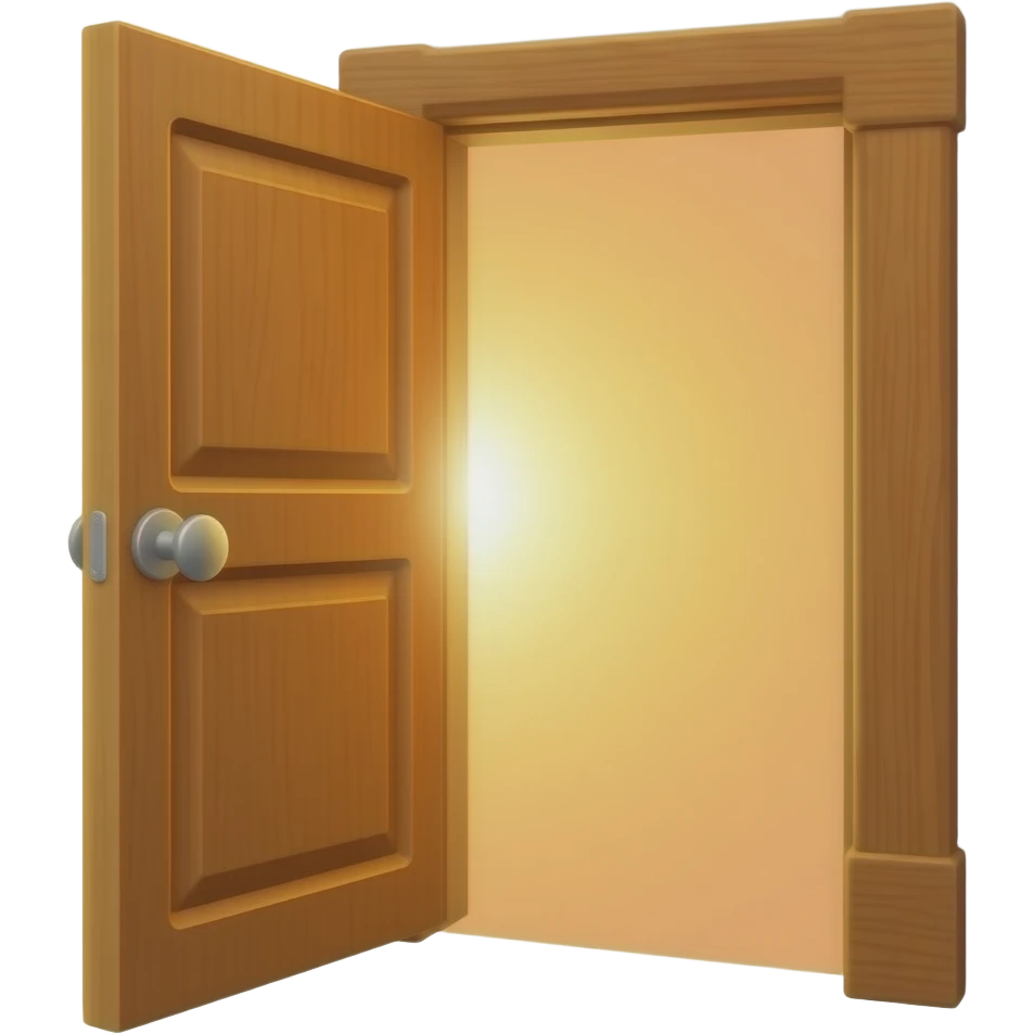 door slightly open, warm light inside, minimal vector style emoji