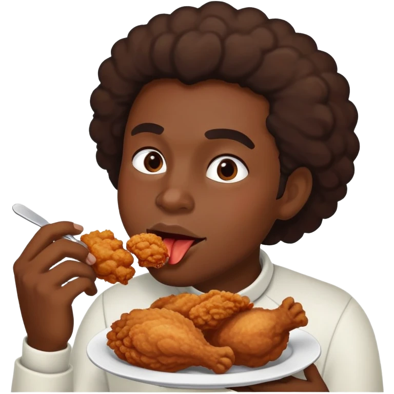 Black person eating fried chicken emoji
