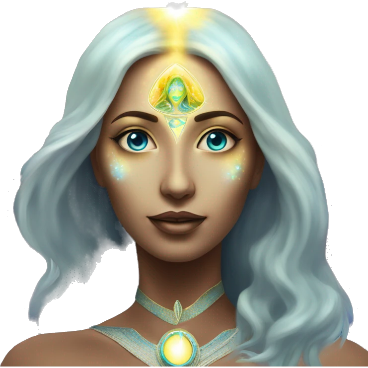 Pleiadian radiant glowing diva woman female third eye emoji