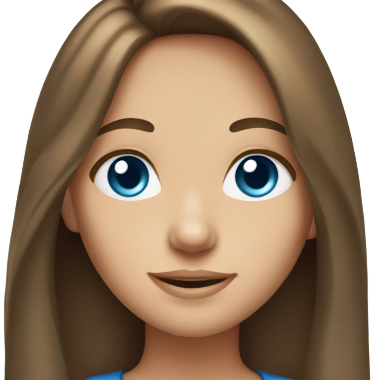 brown haired blue eyed girl with long hair emoji