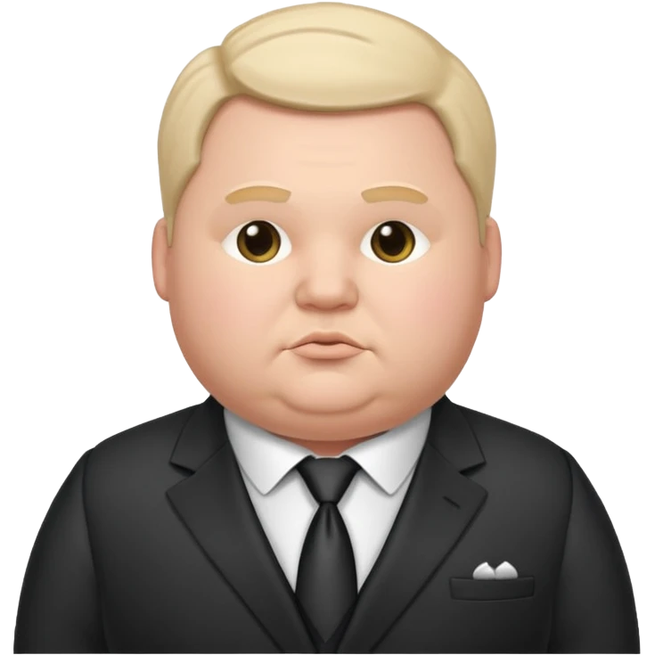 Man in a suit with bdsm gear, chubby white guy emoji