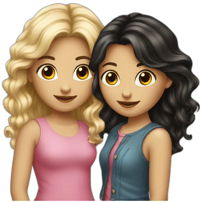 two--girls-best-friends-darkhair-blonde emoji