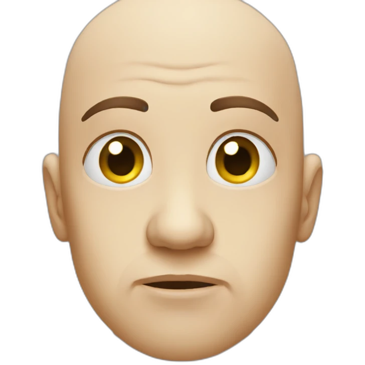 Sad bald face emoji