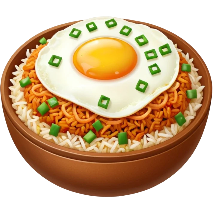 kimchi fried rice, simple, vibrant, appetizing emoji