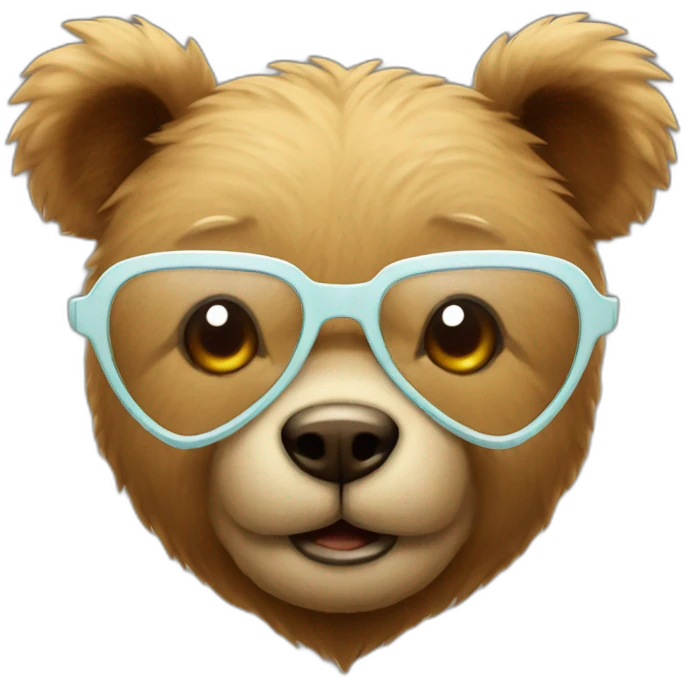 Teddy bear with glasses holding a heart  emoji