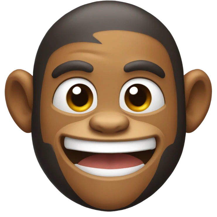 Guy with human body and a monkey head emoji