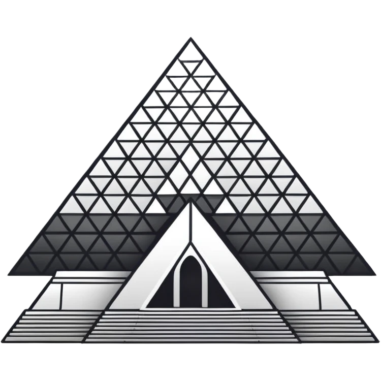 now u want a sticker black an white with louvre museum and he pyramide emoji