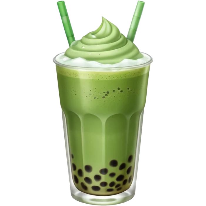 matcha latte with boba and ice without stick and add a lil coffee  emoji