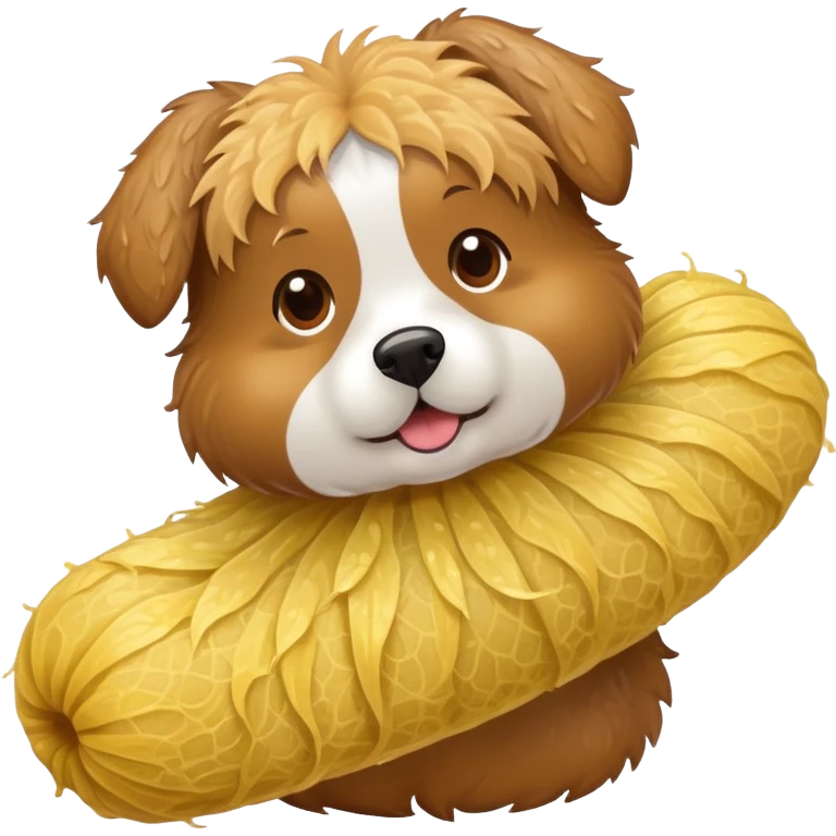 Dog wearing a loofa emoji