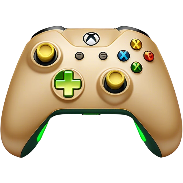 Clash of Clans aesthetic: Cinematic Playful Xbox Wireless Controller Portrait Emoji, rendered in a 3D vector-style similar to standard emojis with minimal shading and bold, simplified shapes. A compact, distinct form with signature details, softly glowing with a modern gaming energy charm. Simplified yet unmistakably iconic, highly detailed and consistent, glowing with a soft radiance and high shine. Stylized with a touch of next-gen innovation and a soft glowing outline, capturing the essence of a beloved gaming relic with a friendly, playful manner! emoji
