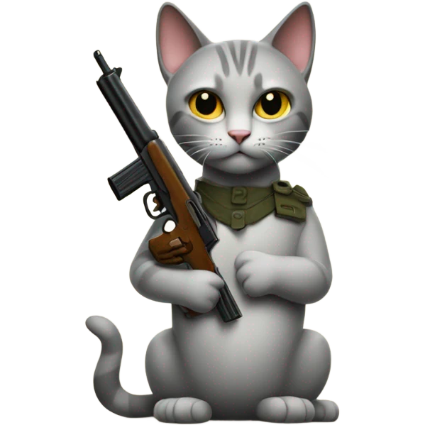 Cat with a gun emoji