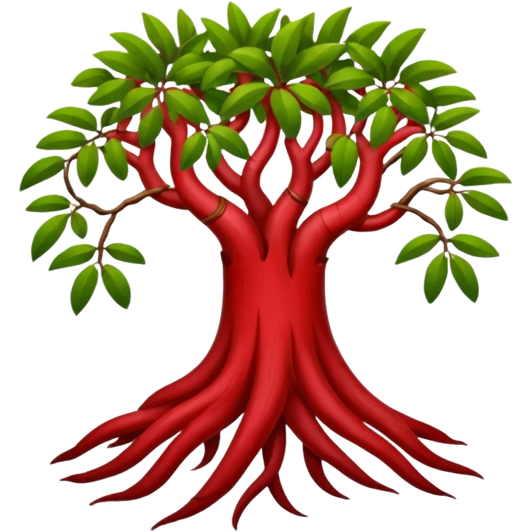 cut red mangrove and cut roots emoji