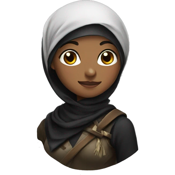 headscarf archer girl with black scarf emoji
