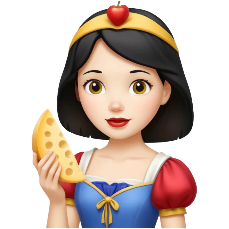  Snow White holding wedge of cheese emoji