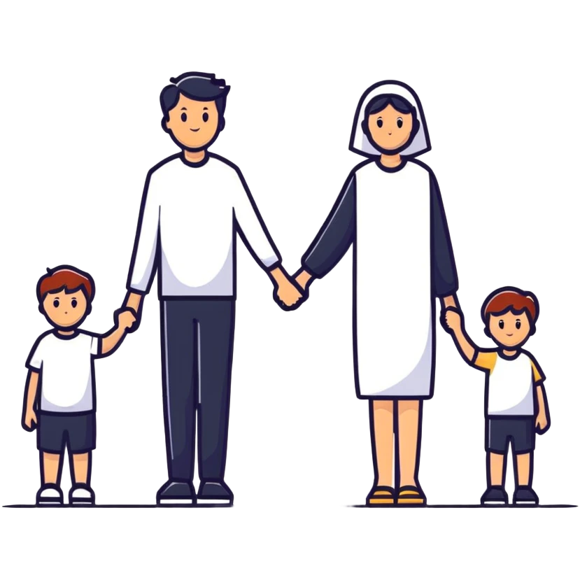 joyful family holding hands emoji