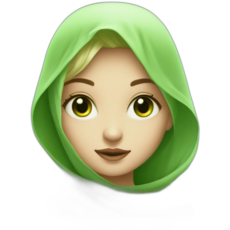 A beautiful imaginary veiled girl with a picture that delights the viewer, her eyes are beautiful green. emoji