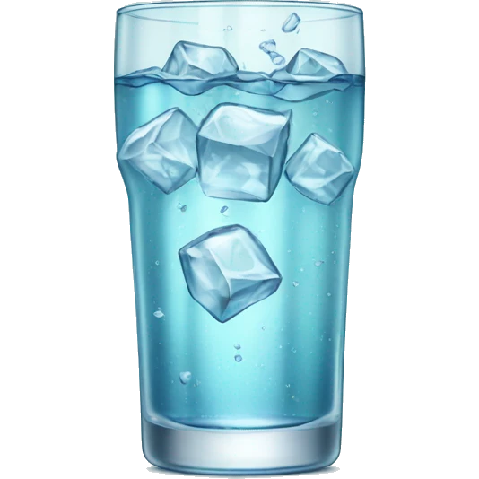 Sparkling water in a glass with ice emoji