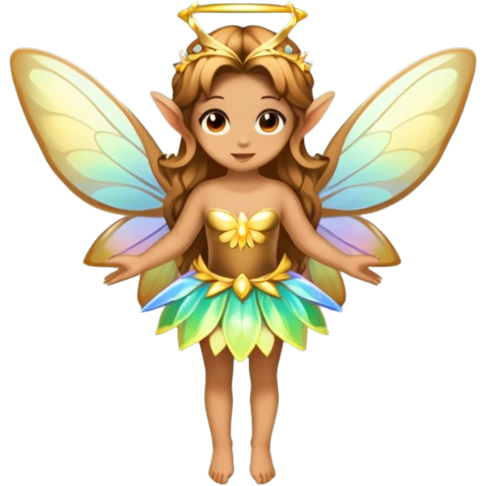 full body light brown fairy emoji