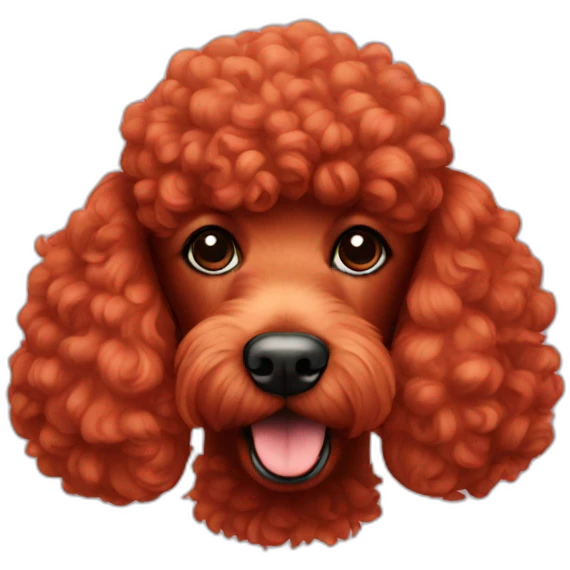 Red poodle head emoji